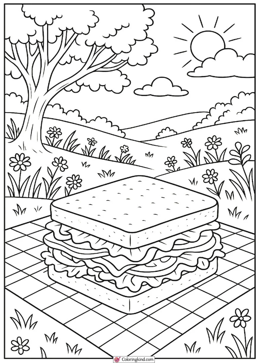 Sandwich Picnic in the Meadow