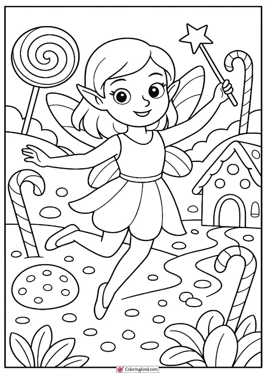 Fairy at a Candyland Background