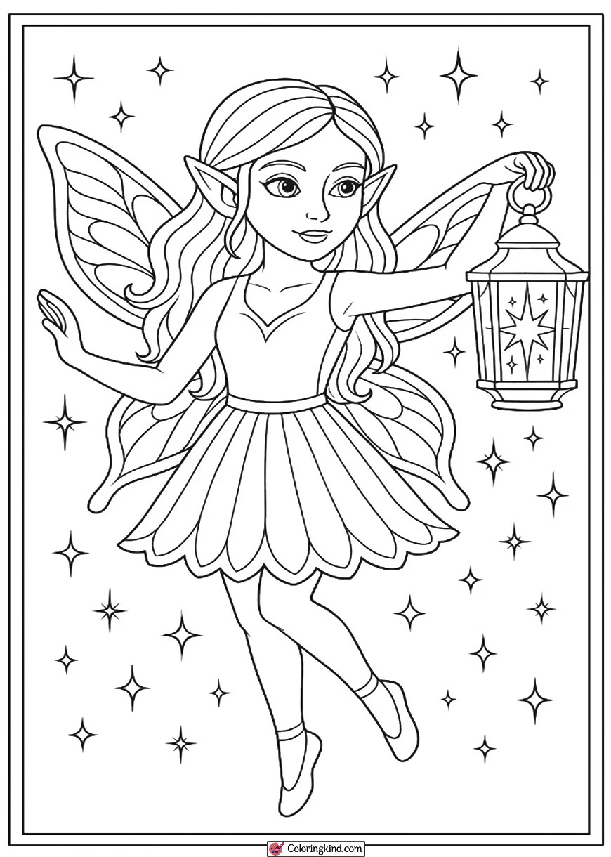 Fairy Holding a Sparkling Lantern