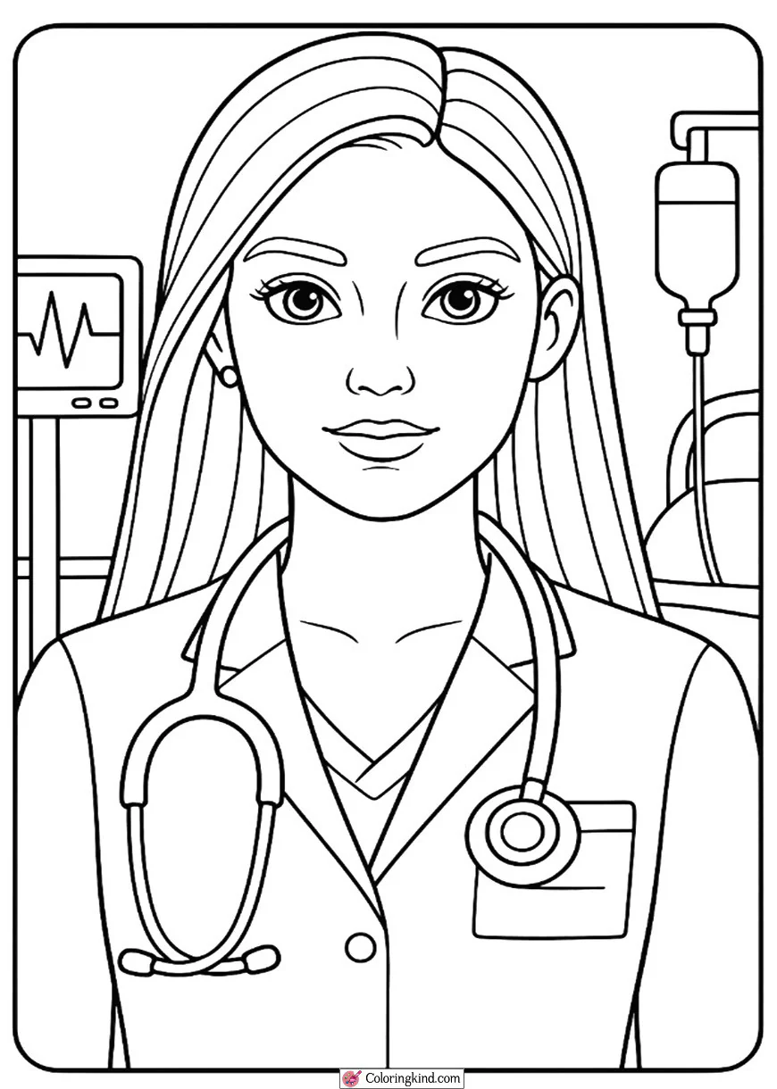 Barbie as a Doctor in a Hospital Room