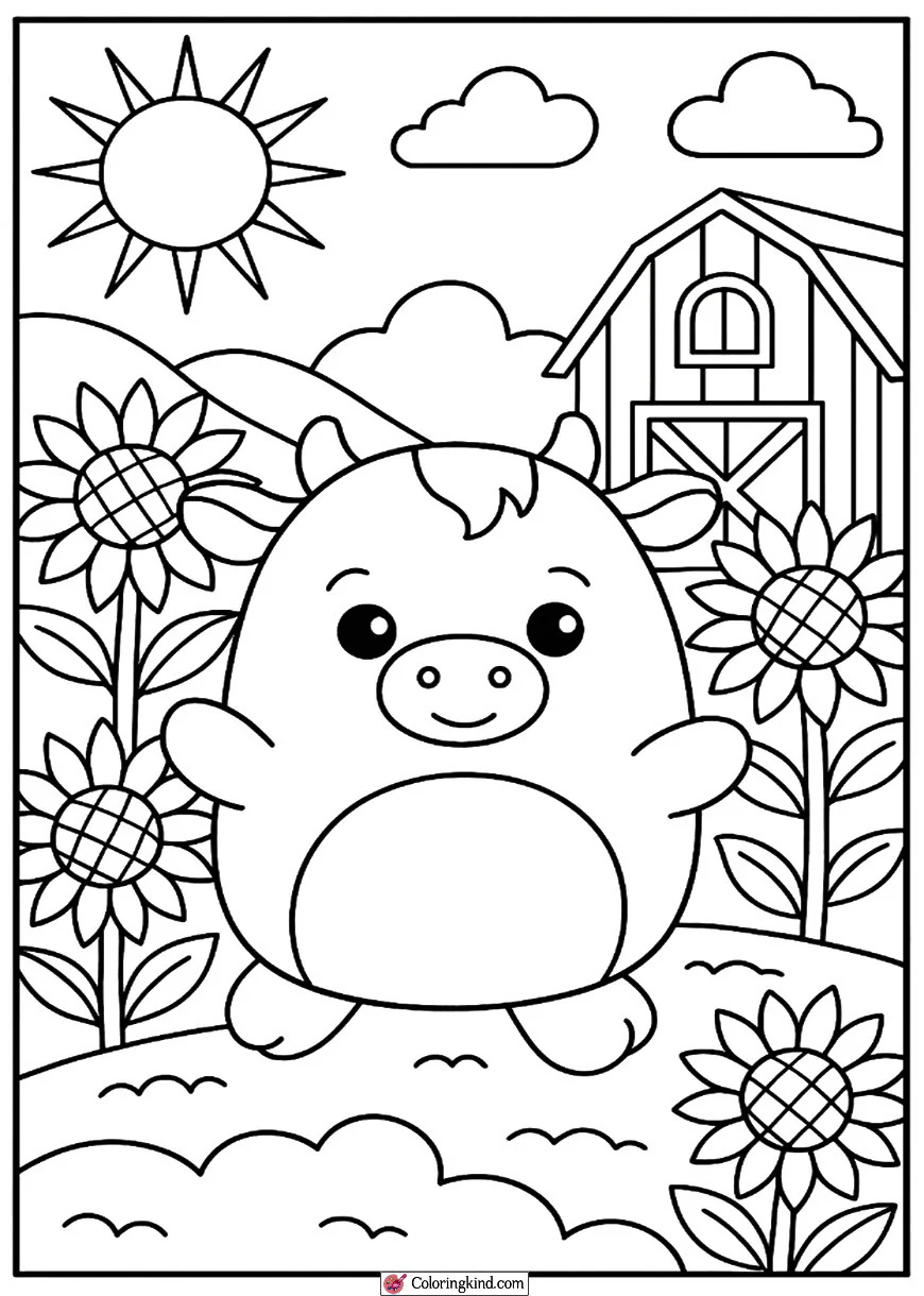 Squishmallow on a Sunny Farm