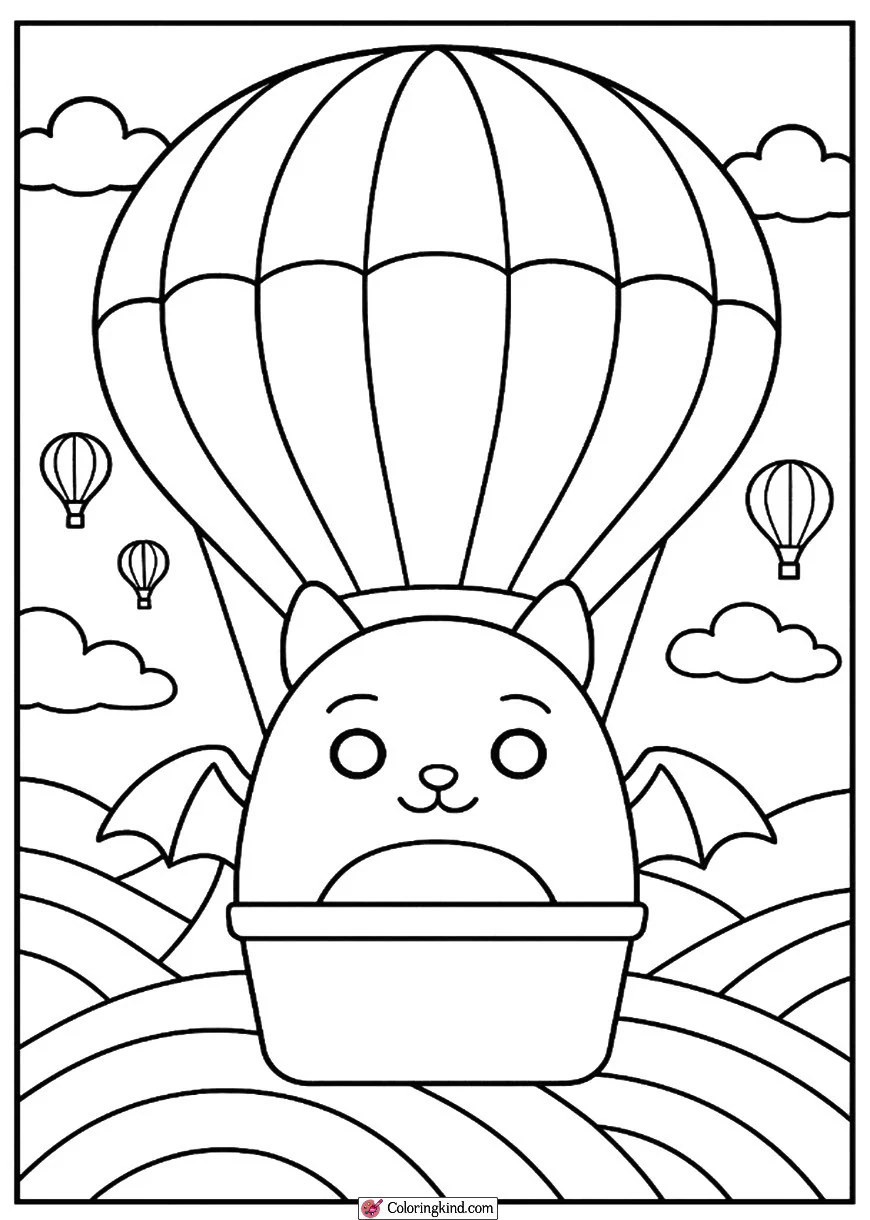 Squishmallow on a Hot Air Balloon Ride