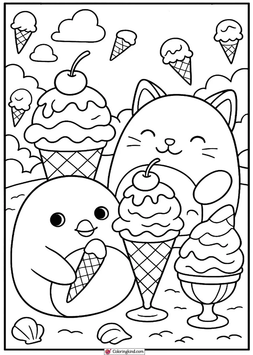 Squishmallow Ice Cream Party