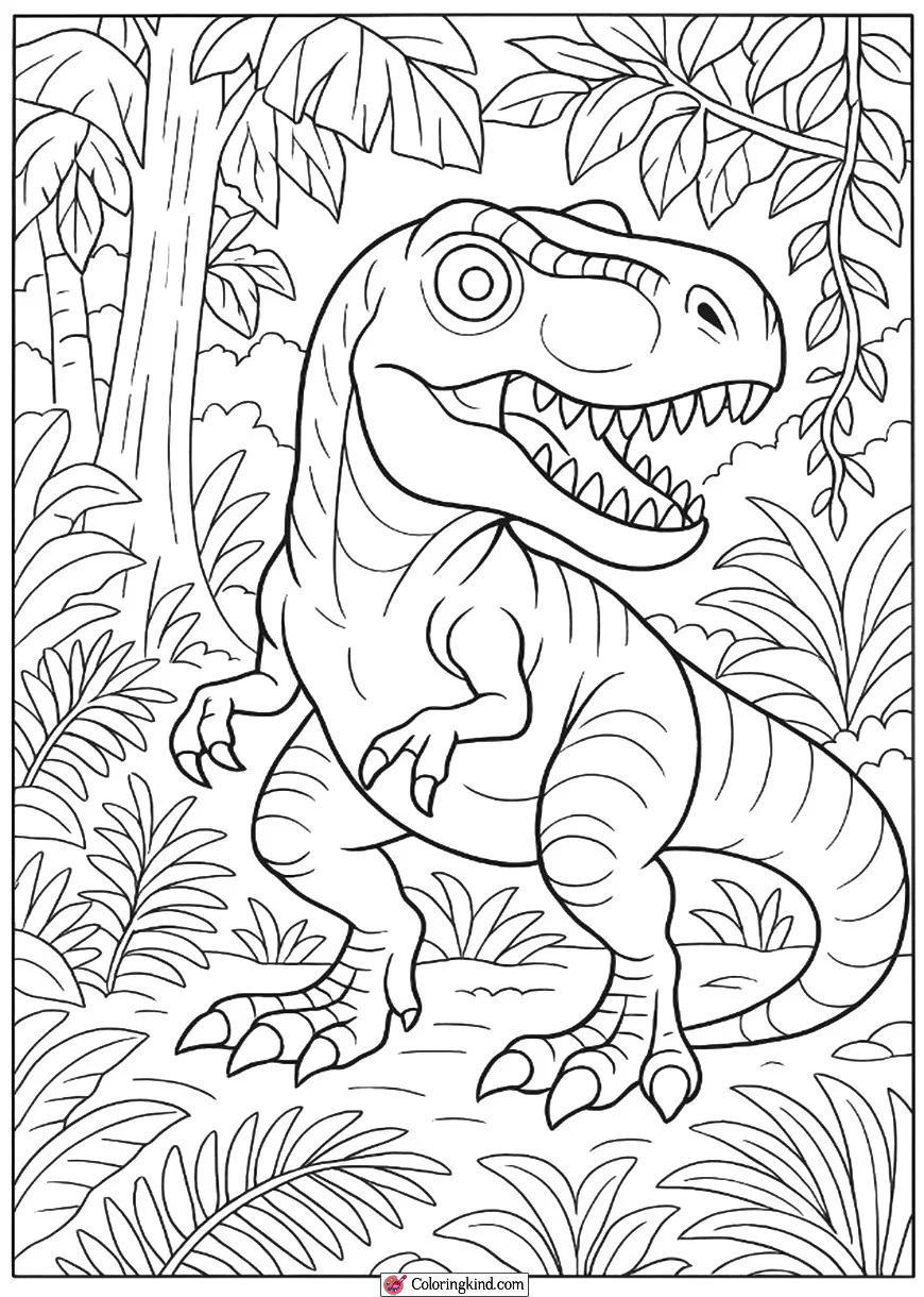 Tyrannosaurus Rex in Jungle Clearing