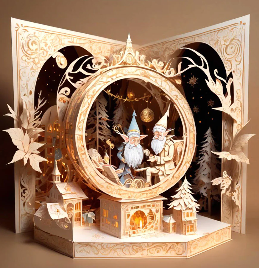 Head Elf Engineer Repairing the Sleigh in a Clockwork Hangar