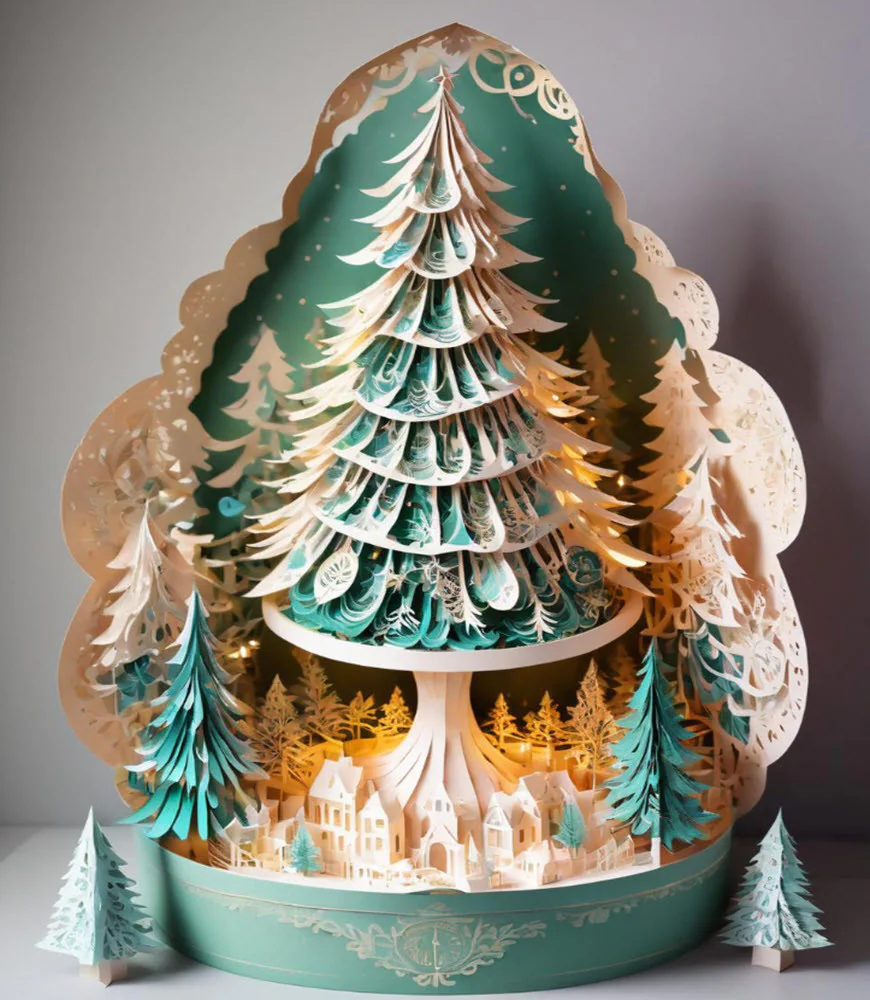 3D Paper Christmas Tree Layers