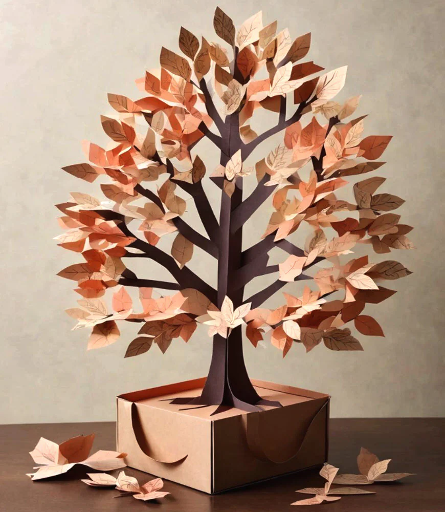 Paper Tree with Folded Leaves
