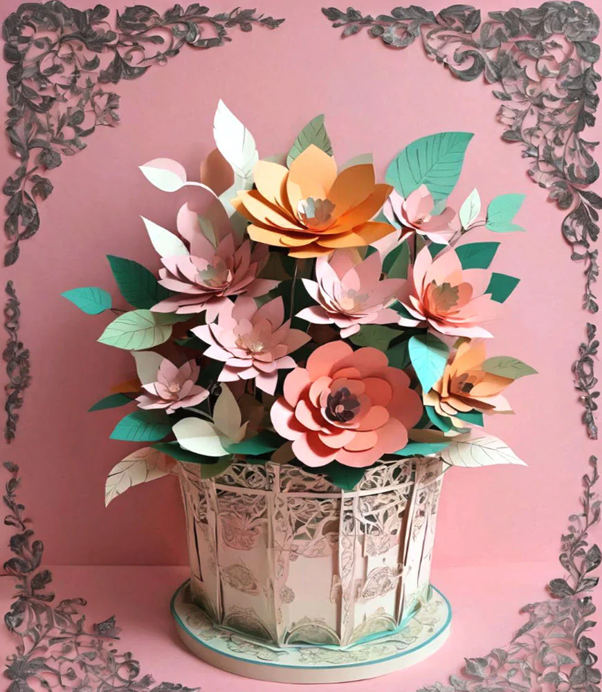 Paper Flower Basket