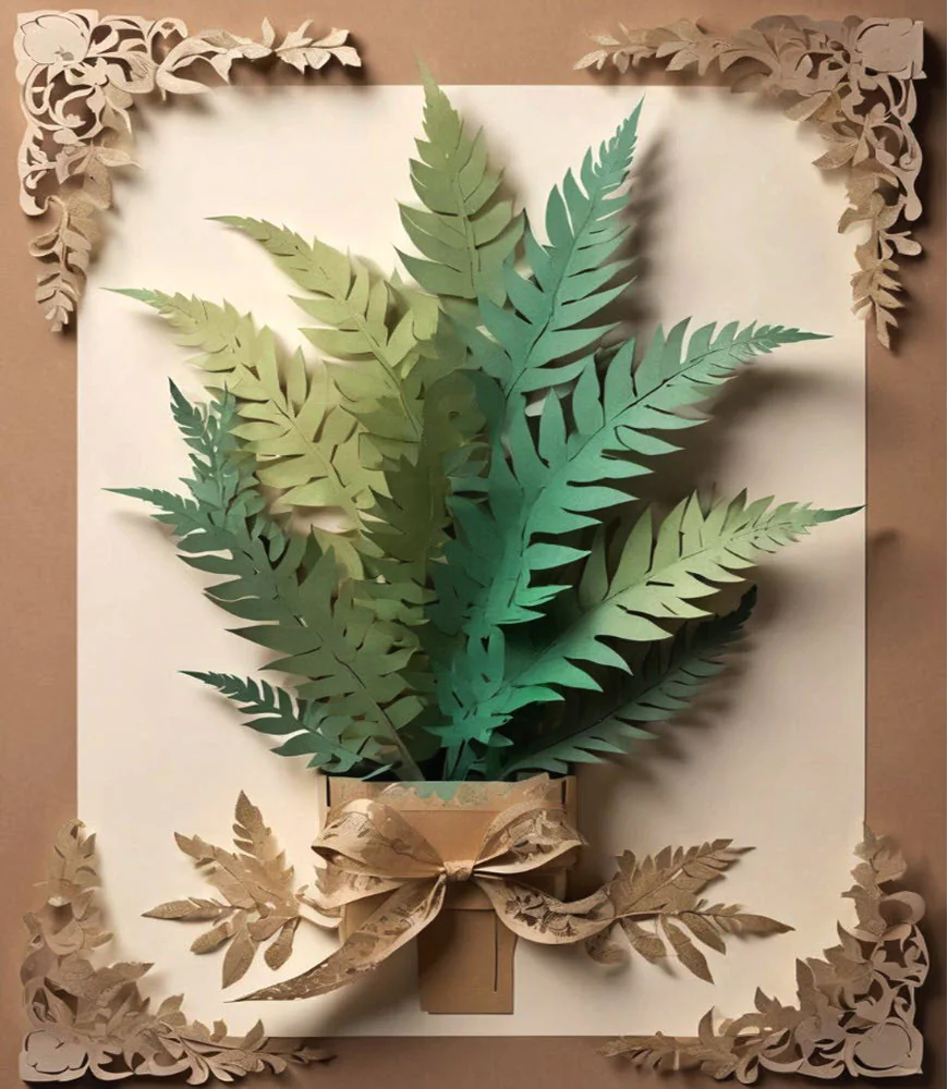 Folded Fern Leaves Craft Design