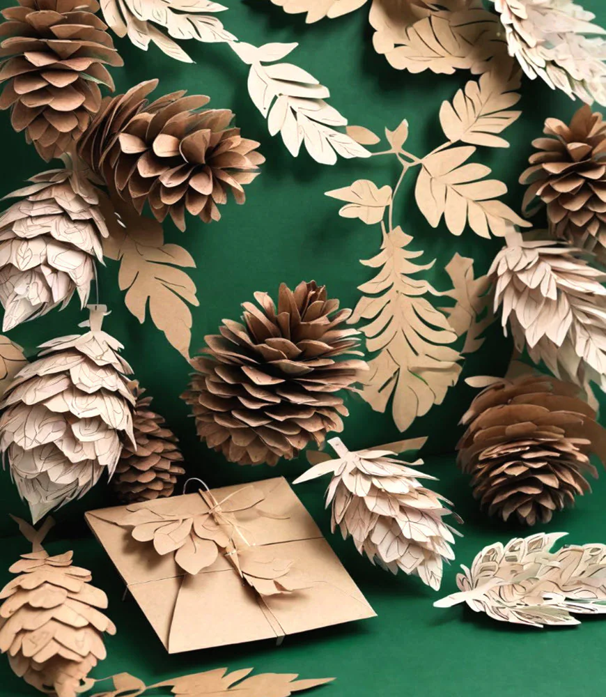 Paper Pinecone Garland Outline