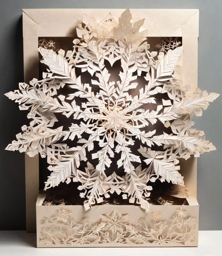 Layered Snowflake Medallion Outline