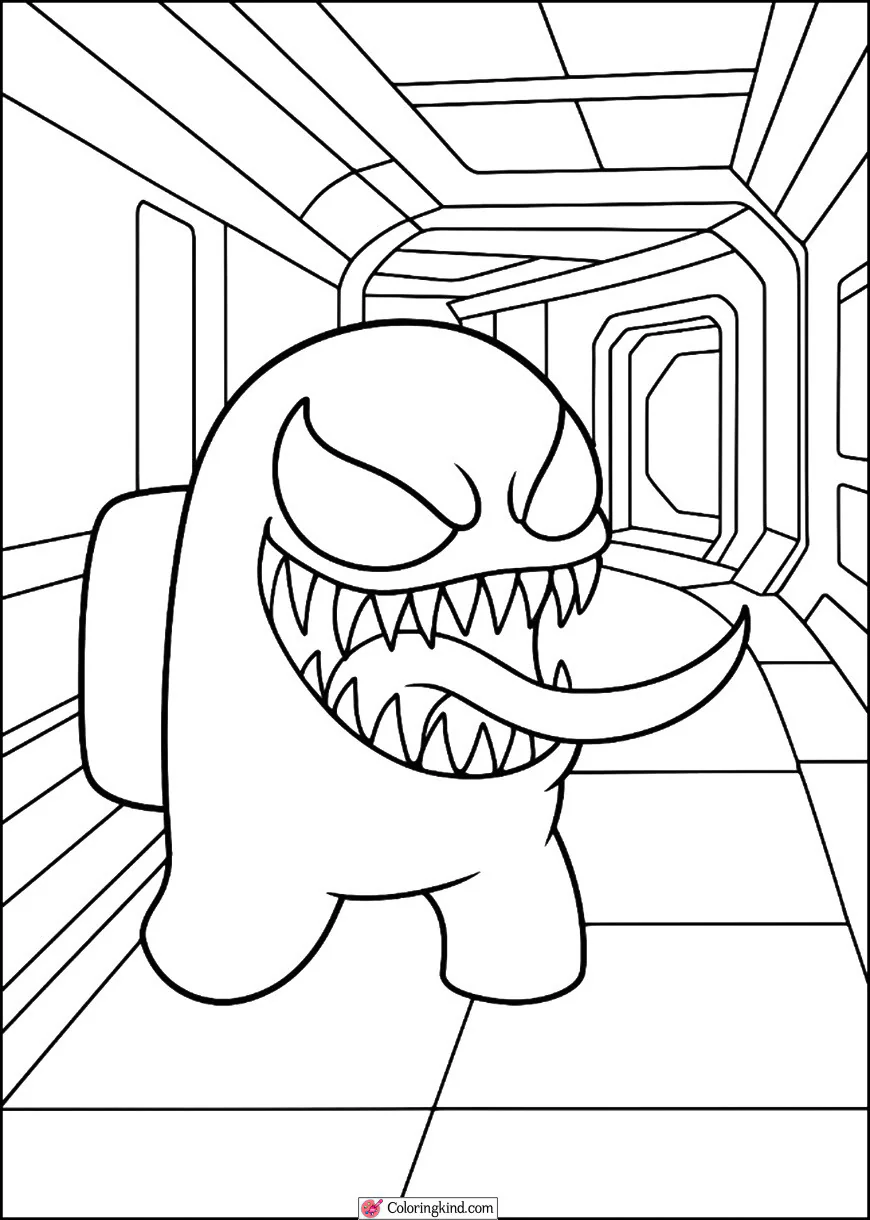 Venom Crewmate in Space Station Corridor