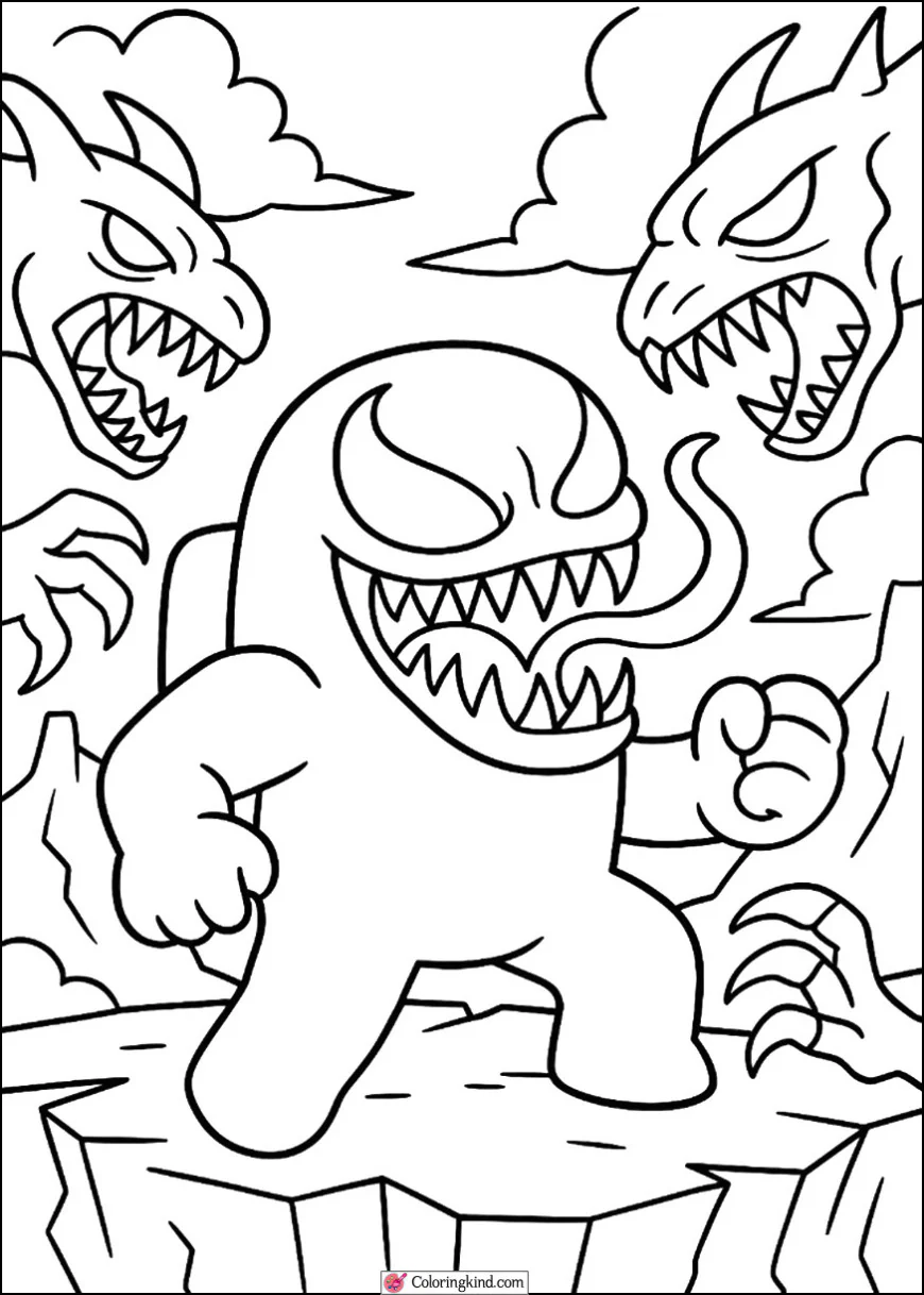 Venom Crewmate Fighting Alien Beasts
