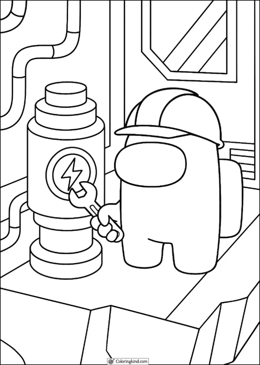Engineer Crewmate Fixing Reactor Core