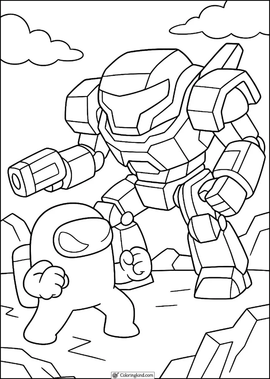 Crewmate Fighting Mech Robot
