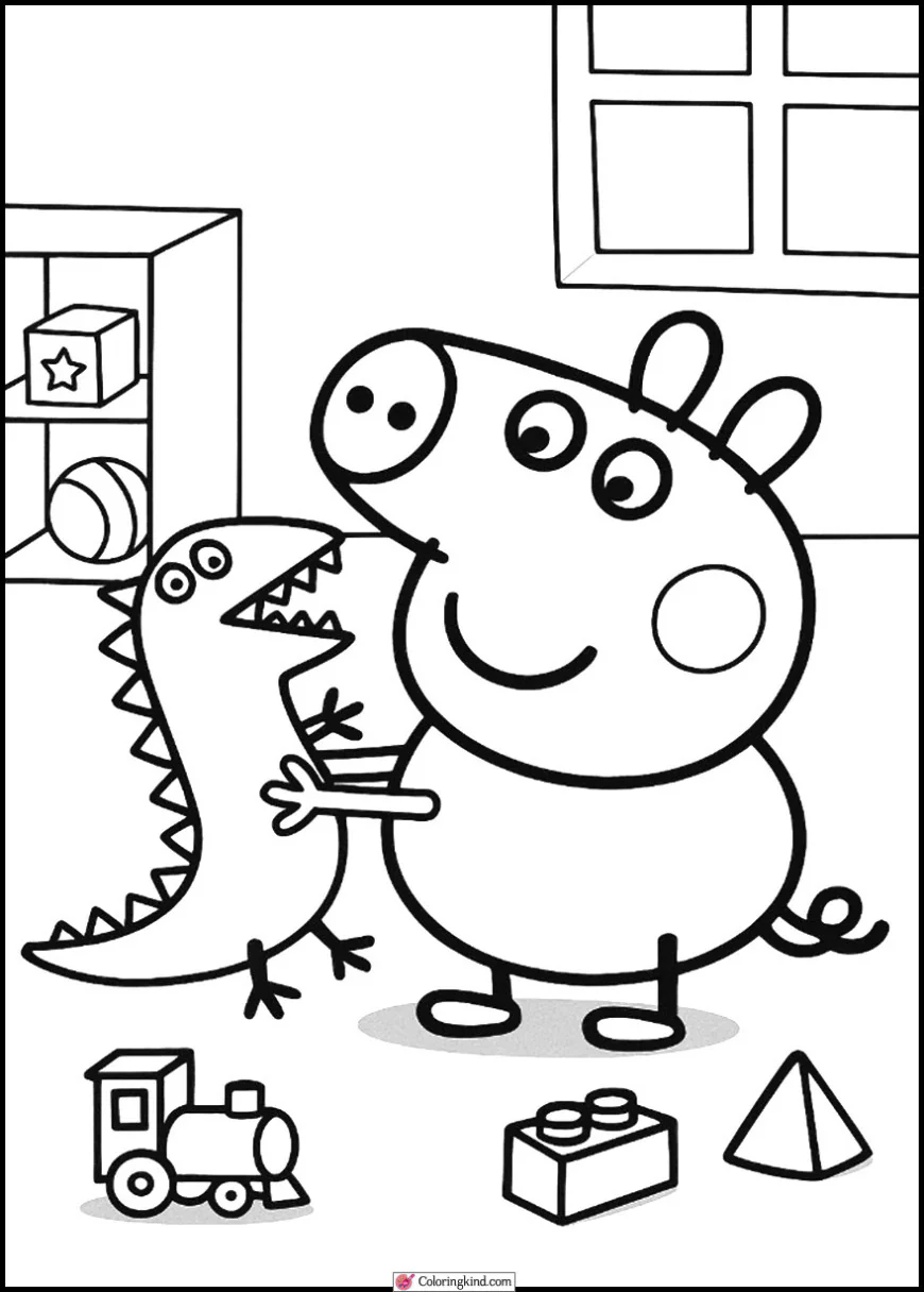 George with Dinosaur Toy