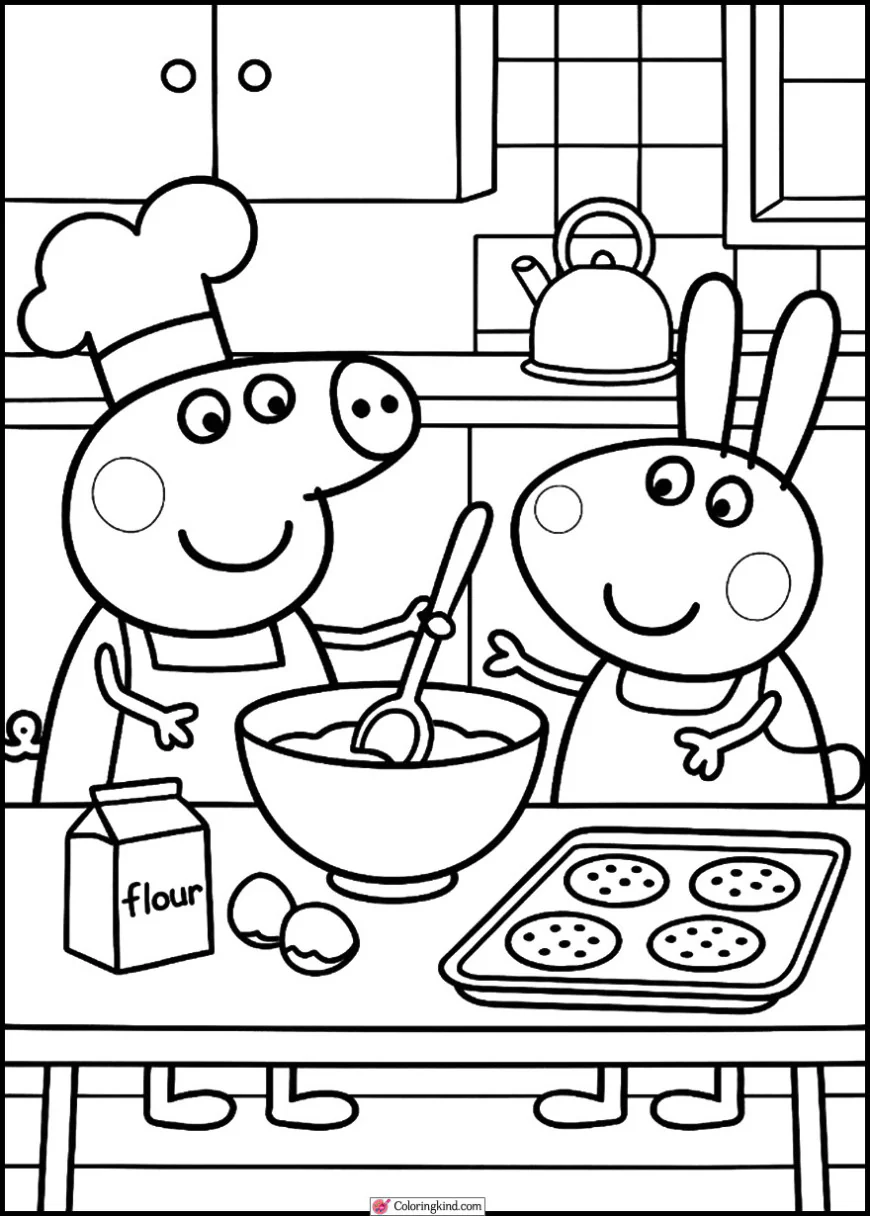 Peppa and Rebecca Rabbit Baking