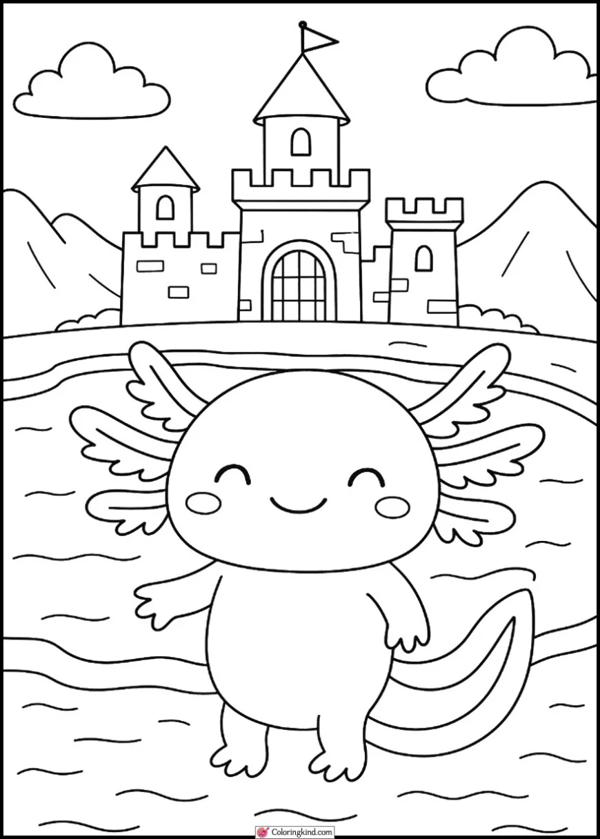 Axolotl with Castle
