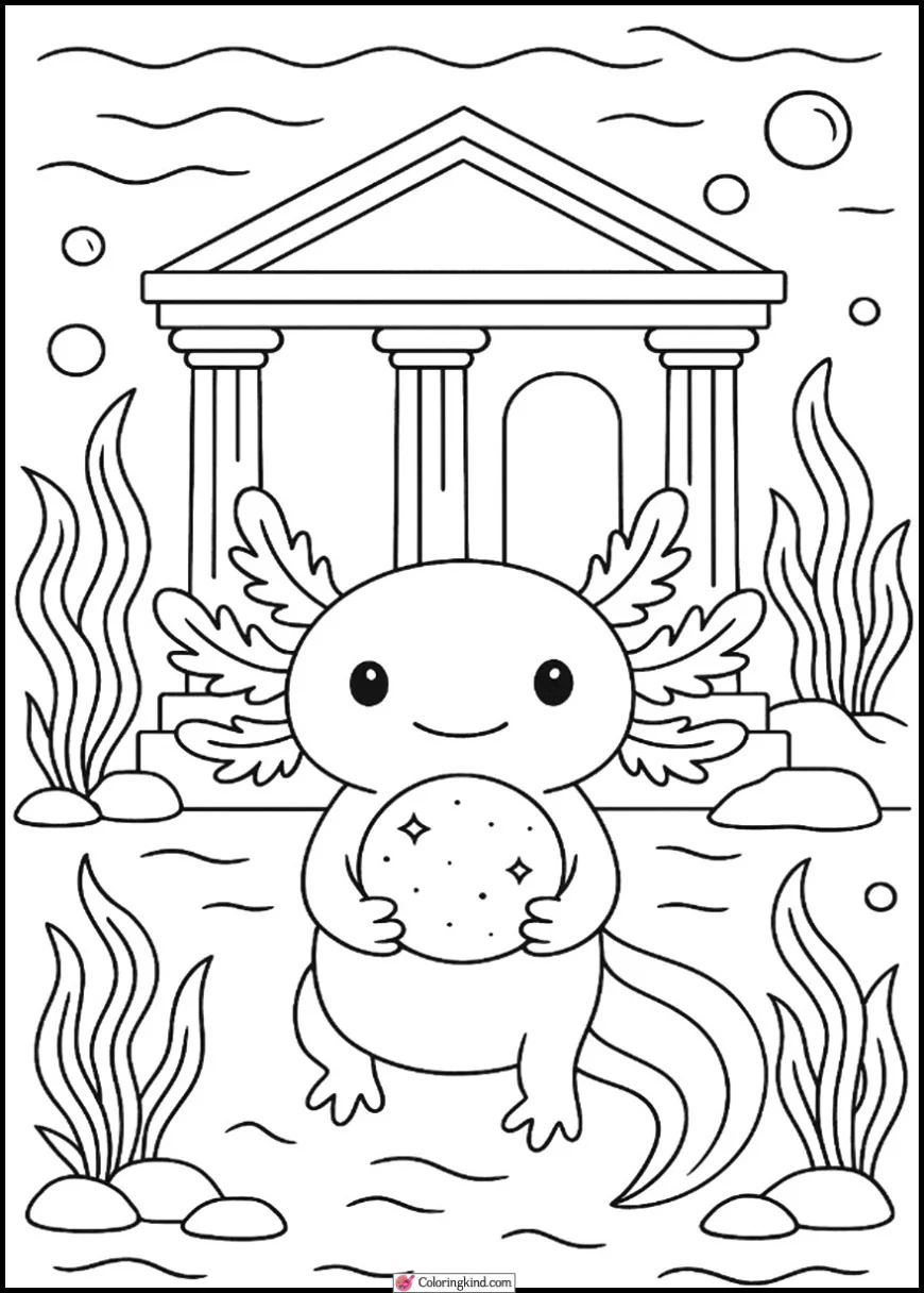 Axolotl with Magical Orb