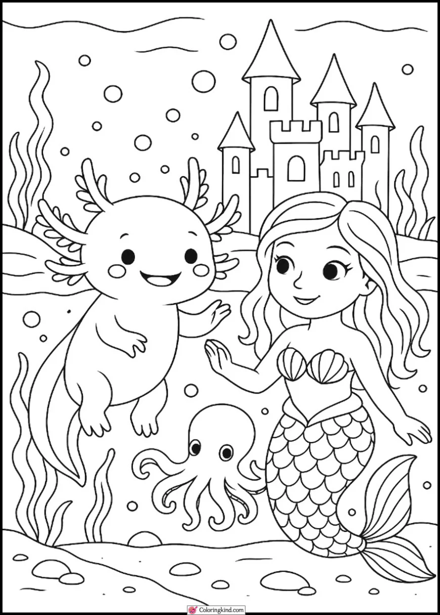 Axolotl with Mermaid