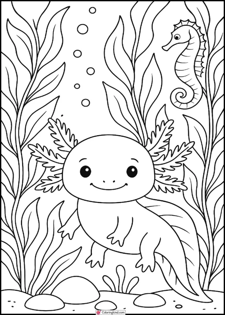 Axolotl with Seahorse