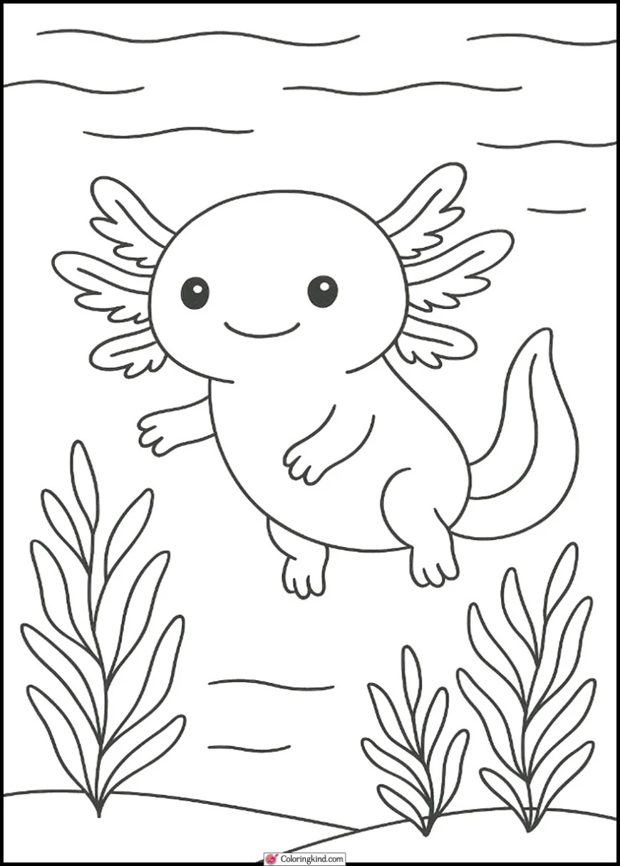 Cute Axolotl Swimming