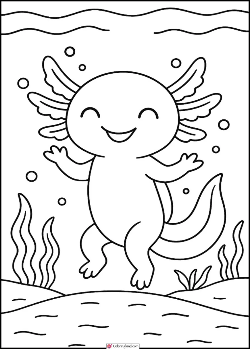 Dancing Axolotl Underwater