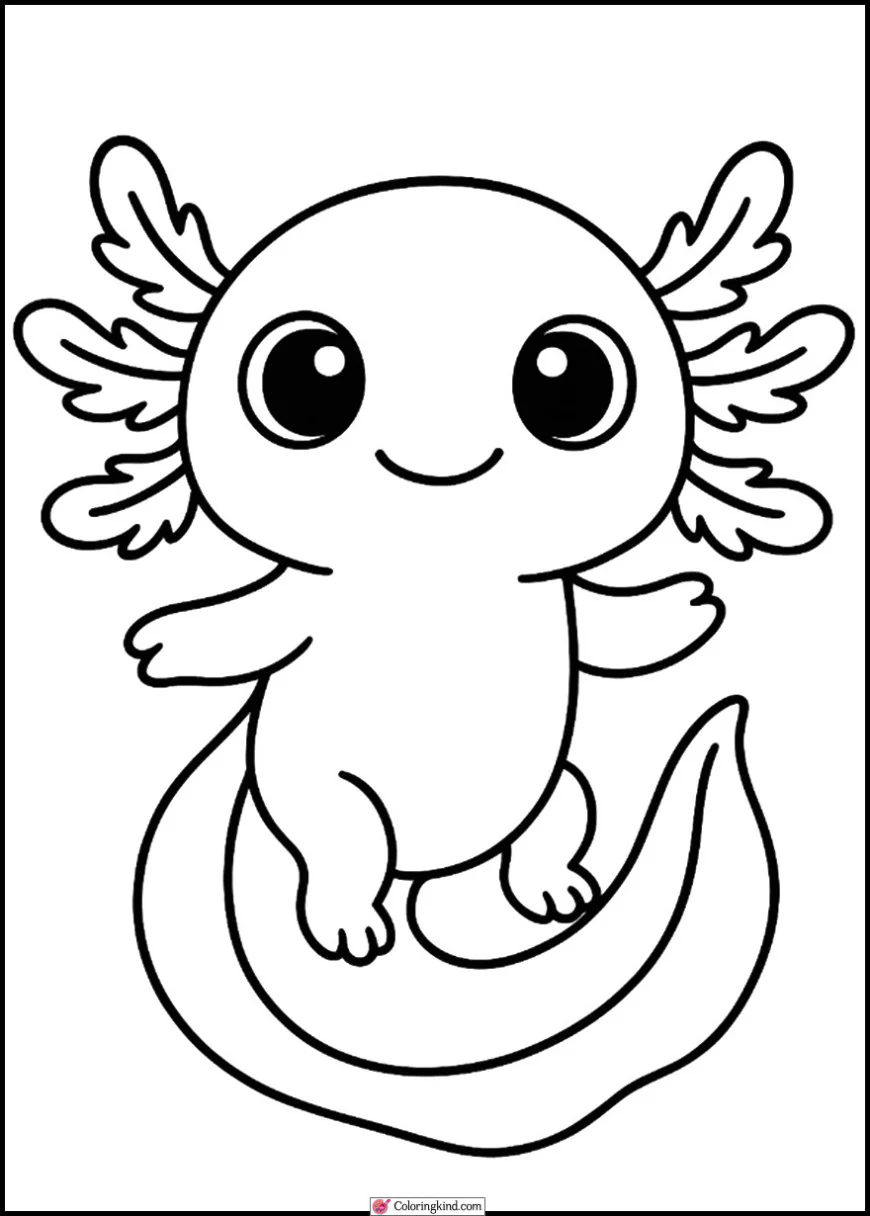 Axolotl with Big Cute Eyes