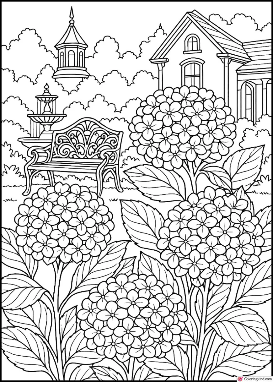 Hydrangeas in a Victorian Garden