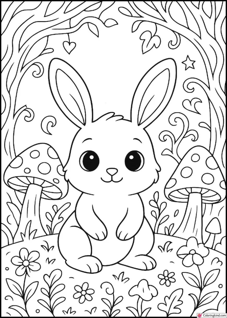Bunny in a Magical Fairy Forest