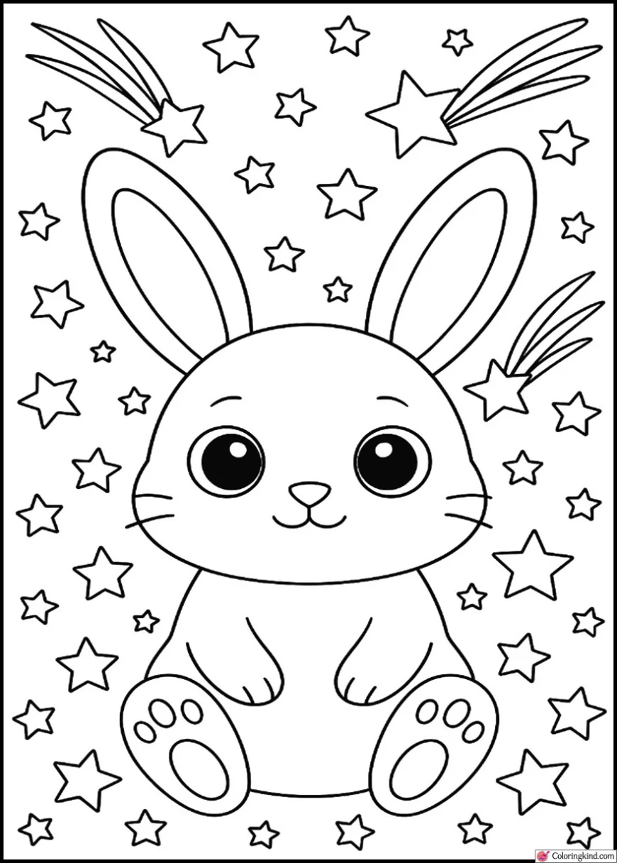 Bunny with Stars and Shooting Comets