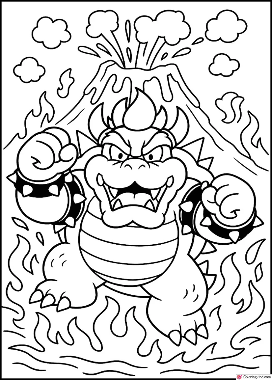 Bowser Rising from the Magma Pit
