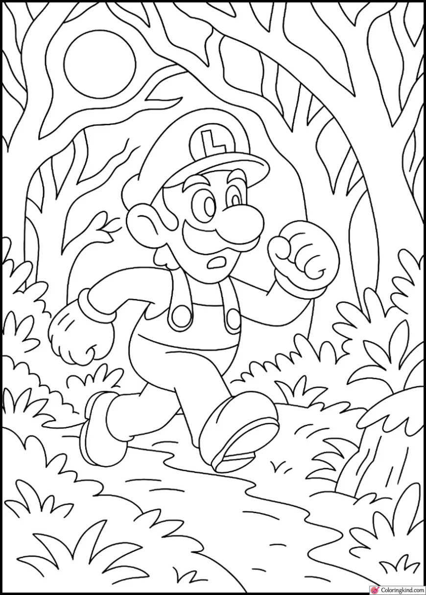 Luigi in the Dark Forest Labyrinth
