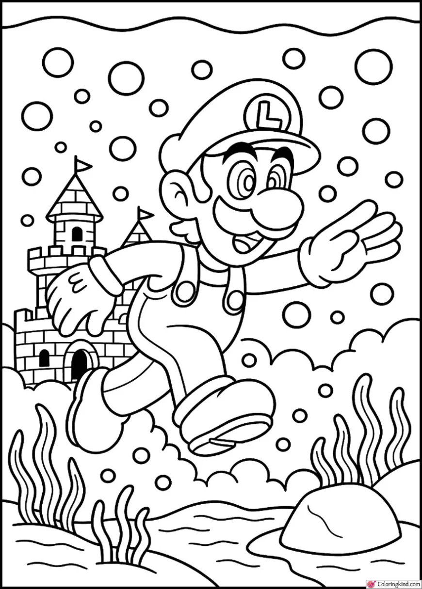 Luigi in the Underwater Bubble Kingdom