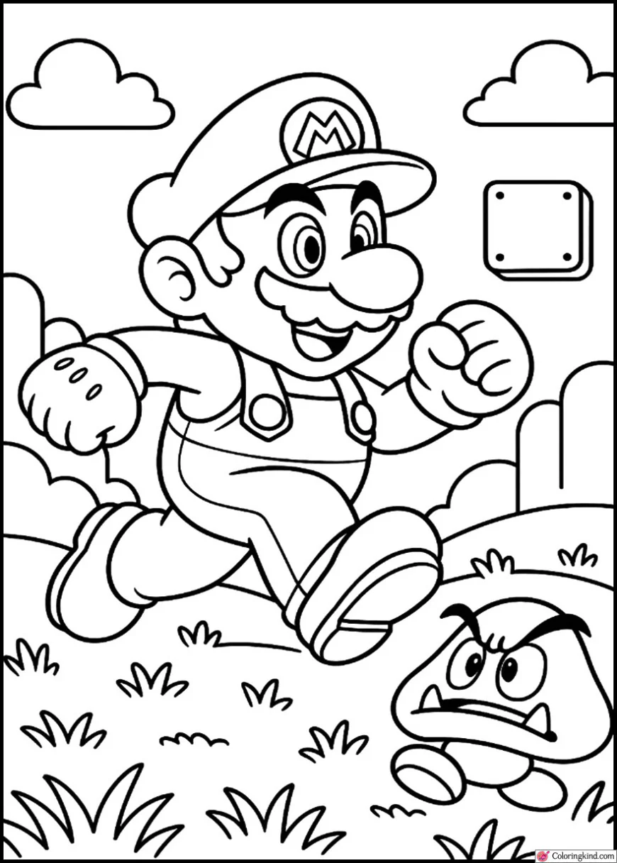 Mario Running Through the Goomba Grasslands