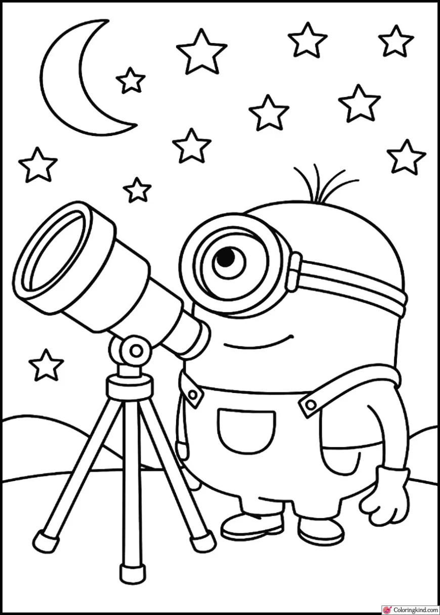Carl Watching Stars with a Telescope