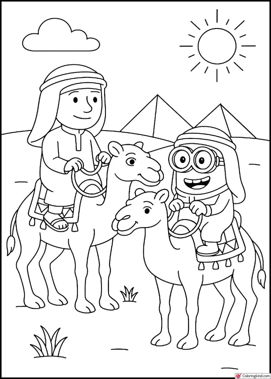 Jerry Riding Camels in the Desert