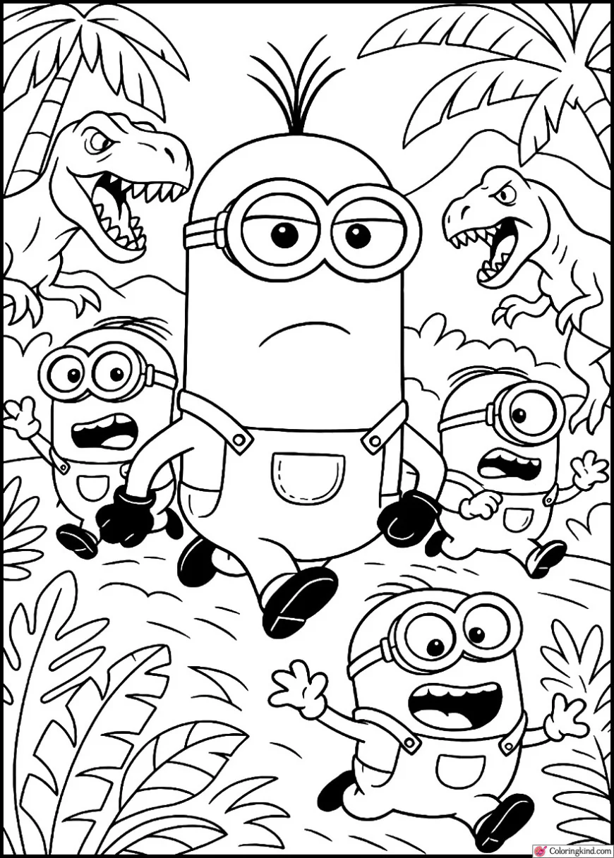 Kevin Running from Dinosaurs in Prehistoric Jungle
