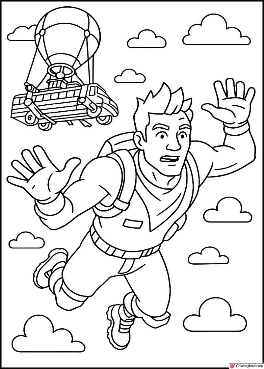 Jonesy Skydiving from Battle Bus