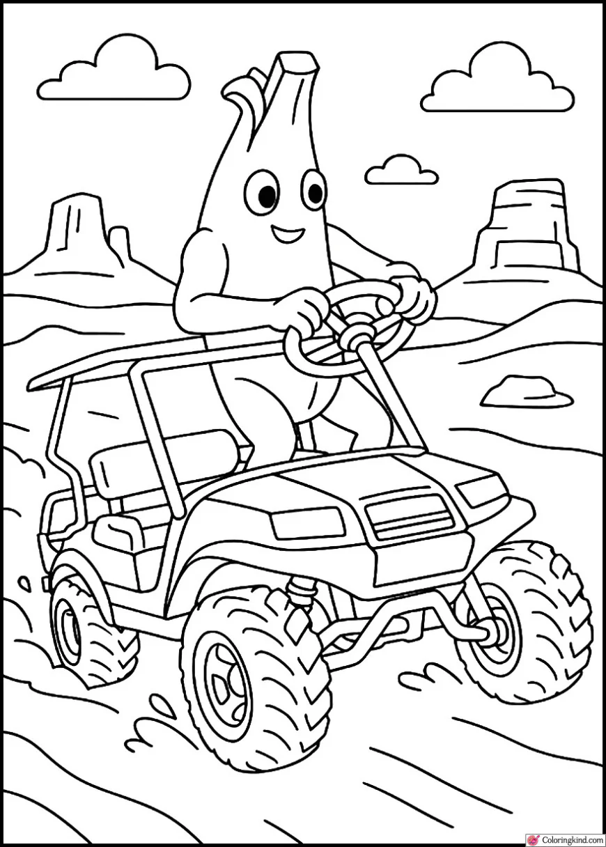 Peely Racing in Desert with ATK