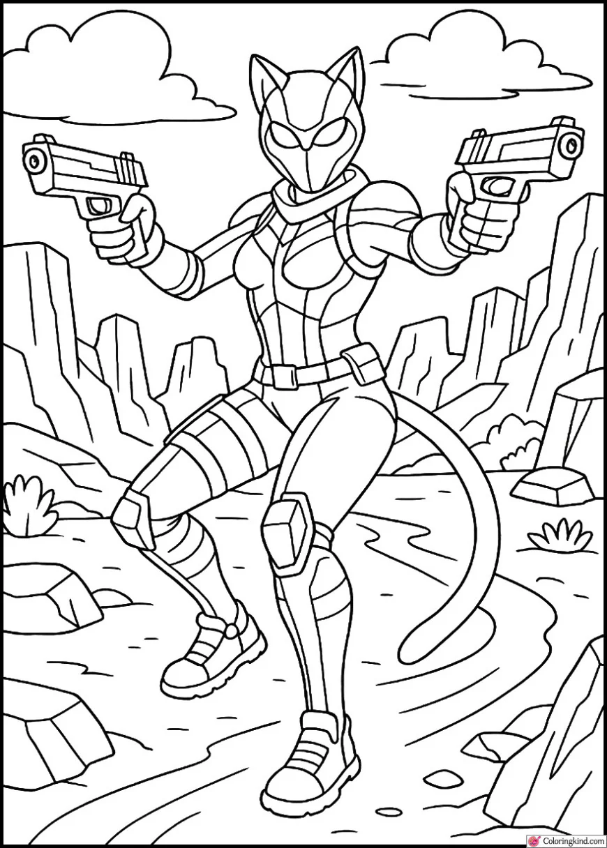 Lynx Shooting Pistols in Desert Ambush