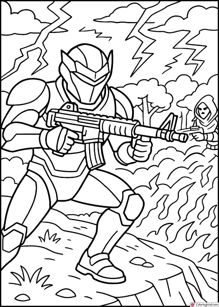 Omega Battling Storm Enemies With Rifles