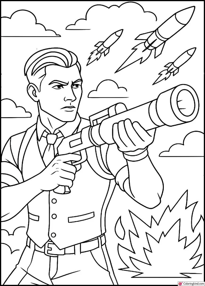 Midas Shooting Rockets in Sky Battle