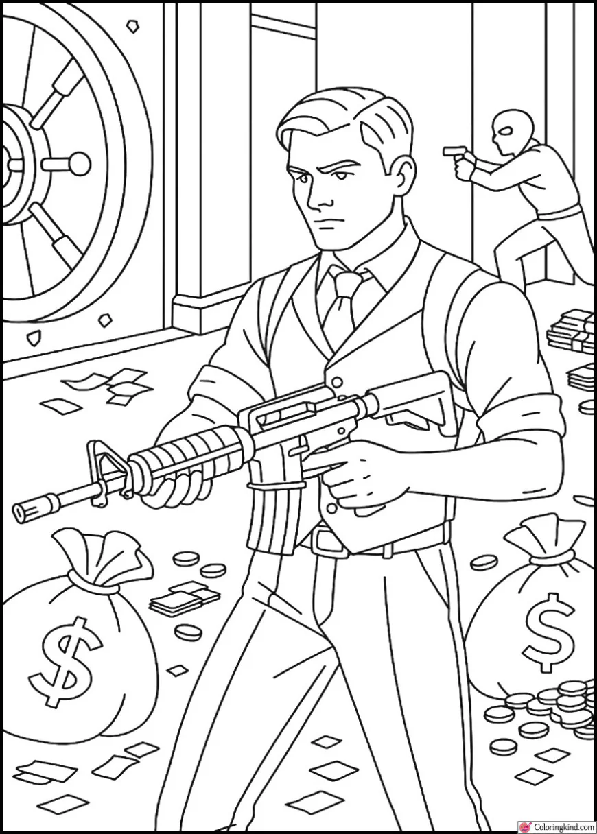 Midas With Golden Rifle in Bank Heist Battle