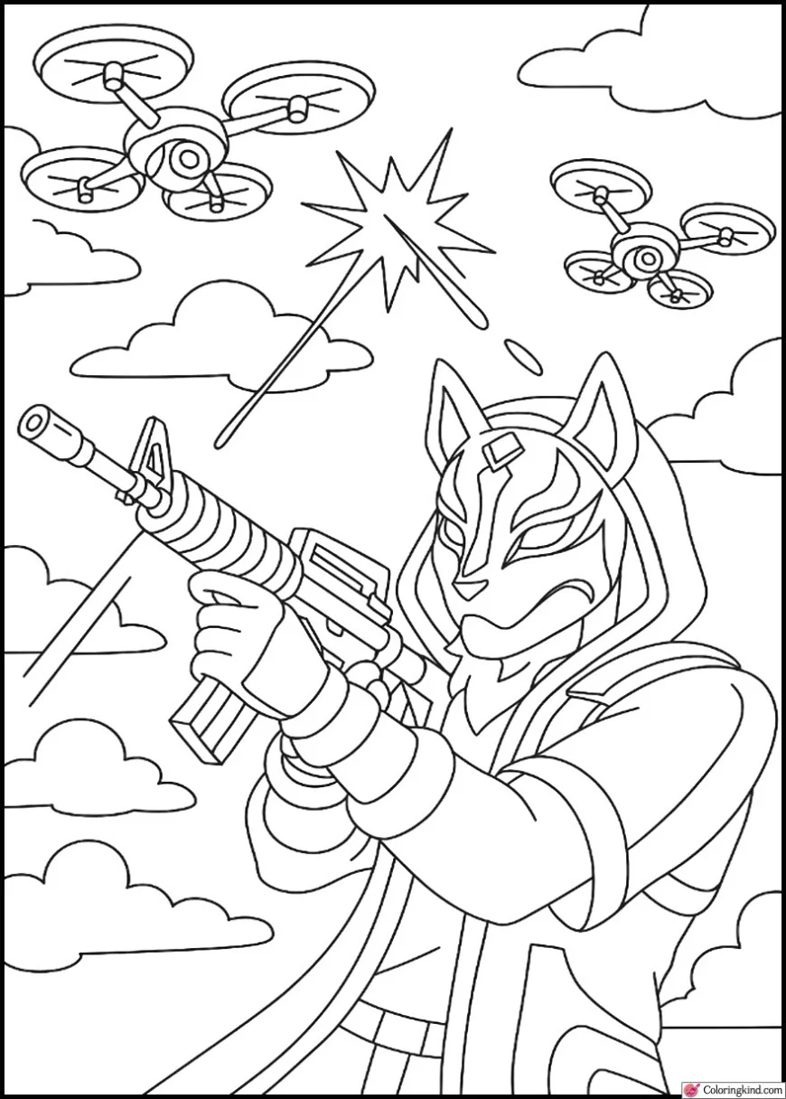 Drift Shooting Down Battle Drones in Sky