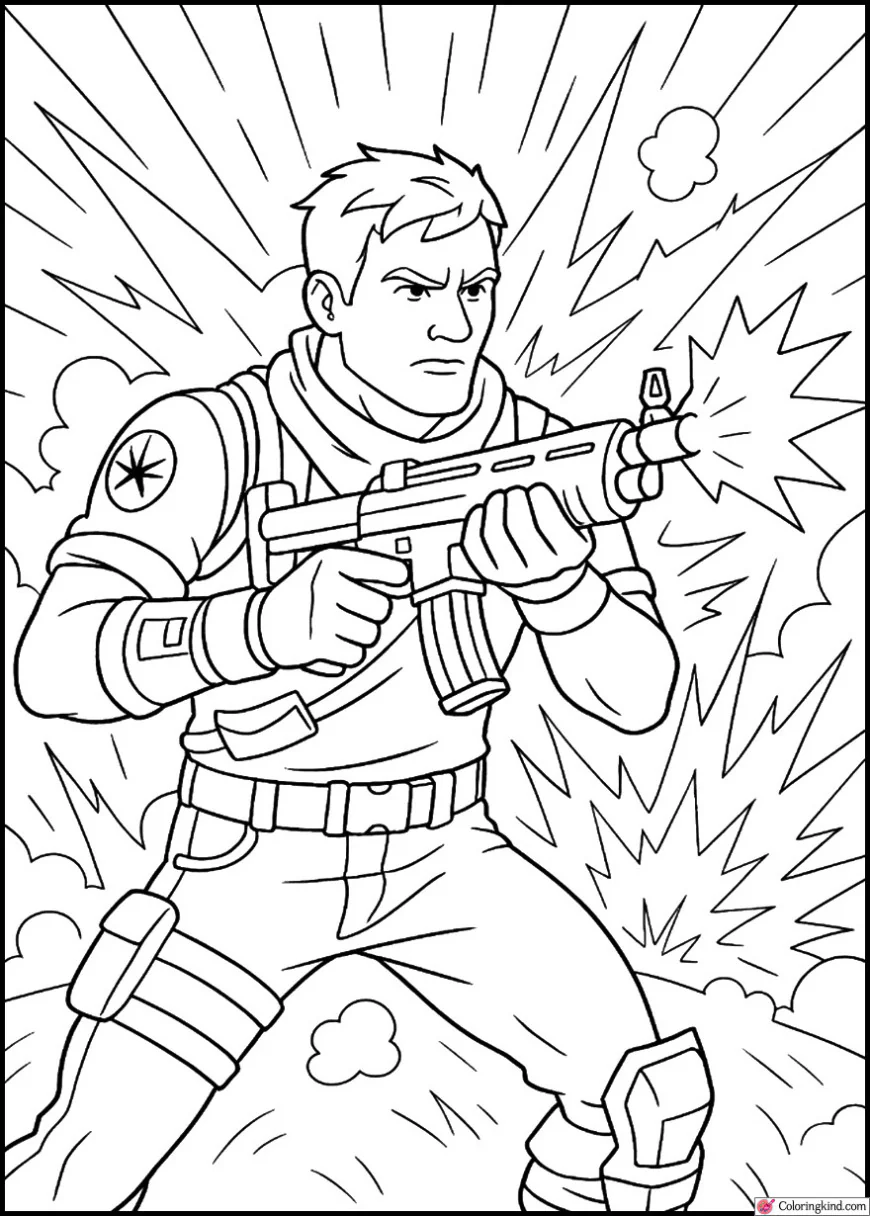 Jonesy Firing Rifle in Exploding Battlefield