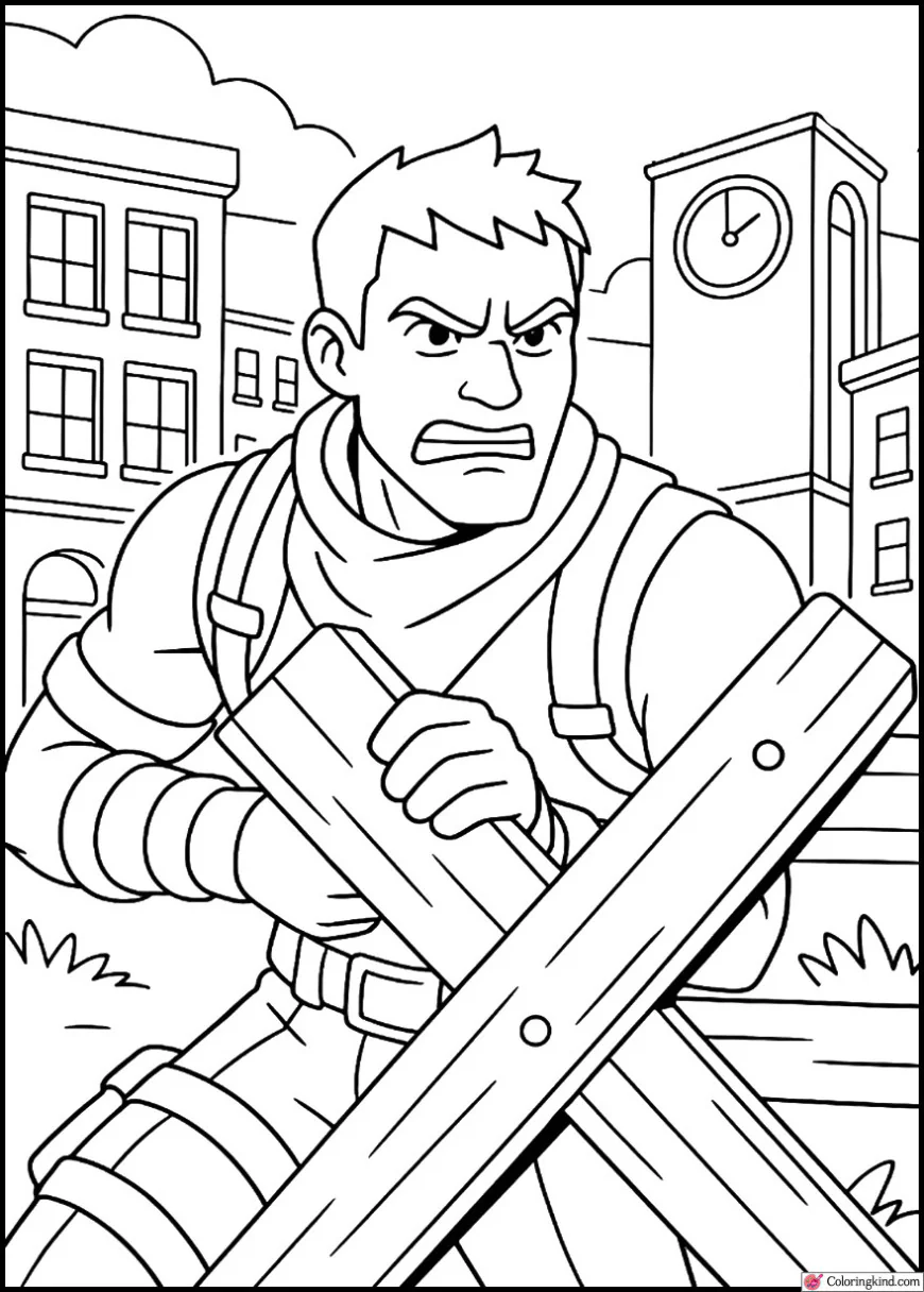 Jonesy Hiding Behind Barricades in Tilted Towers