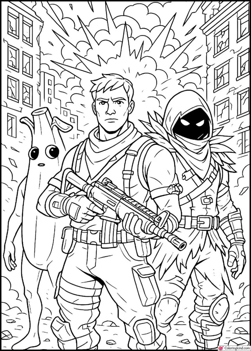 Fortnite Team Poster of Jonesy, Peely, and Raven