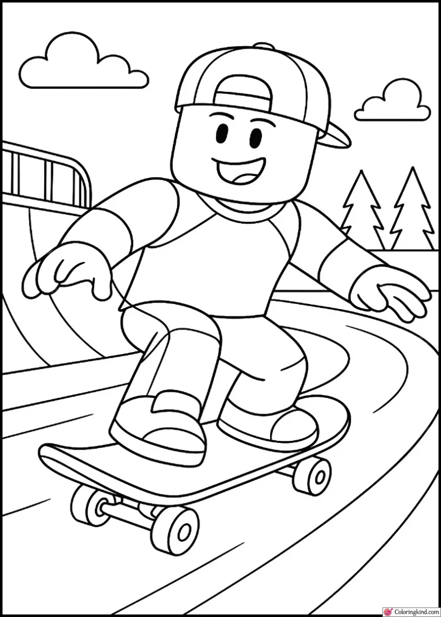 Roblox Player Skating in Roblox Skatepark