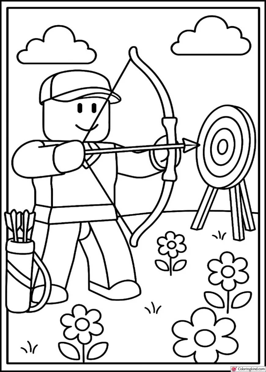 Roblox Character Shooting Arrows at Target